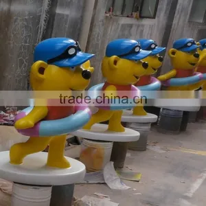 Fiberglass Cartoon Bear Statue thumbnail-1