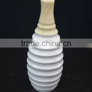 Ceramic Screw Thread Shape on Glazed With Water Transfer Printing Flower Vase thumbnail-1