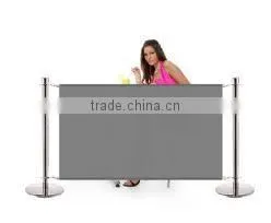Stainless Steel Queue Barrier Breeze Stand With Advertising Banner thumbnail-4