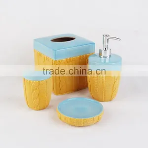 20%save 2016 Home Decoration Yellow and Brown Ceramic Bathroom Accessories Sets thumbnail-2