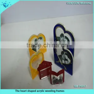 Lovely Heart Shape Clear Acrylic Photo Frame With Magnet for Wedding thumbnail-1