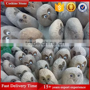 Cute Cartoon Animal Sculpture, Granite Owl Carving thumbnail-1