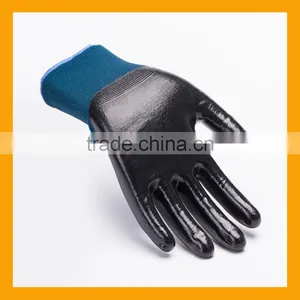 ZMSAFETY High Elastic Nylon Liner Nitrile Gloves Oil Resistant Nitrile Labor Gloves Black Smooth Finish Nitrile Gloves thumbnail-1