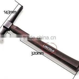 MIRROR POLISHED REPAIR HAMMER WITH WOOD/PLASTIC HANDLE thumbnail-1