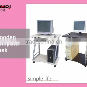 Rolling PC Table With Wheels Cheap Walmart Wooden Computer Desk thumbnail-1