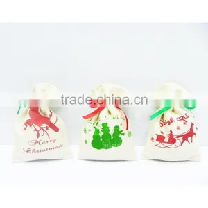 Good Lucky Christmas Small Printed Deer Burlap Bag 3 Types thumbnail-1