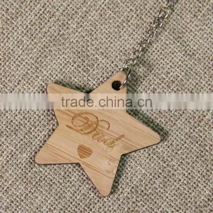 Custom Bamboo Wood Laser Engraved Keyring With Logo thumbnail-1