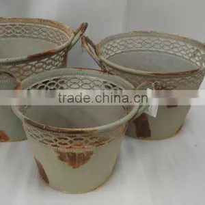 Metal Artifical Cheap Metal Flower Pot Holiday Discount US Qualified WZ15036-41 thumbnail-6