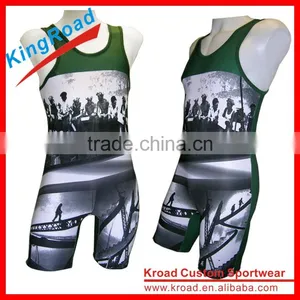 2016 New Products Custom Sublimation Printing Youth Wrestling Singlets thumbnail-1