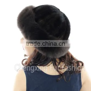 CX-C-156C Fashionable Cheap Custom Fashion Real Mink Fur Beanie Cap Fur Hats Women thumbnail-5