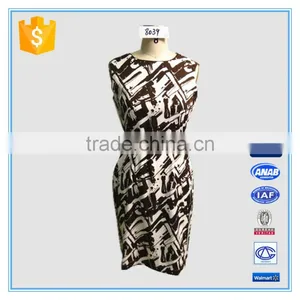 2016 Fashion Ladies Printed Dress Cotton Spandex Dress thumbnail-1