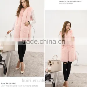 2017 New Faux Fox Fur Vest Coat Sleeveless Thick Warm Solid Regular Fashion Fur Vest For Female Winter Waistcoat Fpc- 466 thumbnail-4
