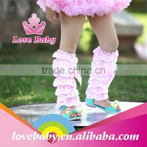 Pretty and Sweet Satin Chevron Infant Ruffled Leg Warmers thumbnail-1