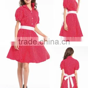 Apparel Walson Cotton Pattern Short 1950s Cheap Vintage Inspired Dresses 6075-4 thumbnail-1