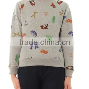 Animal-Fox Print Sweatshirt Wholesale Crewneck Sweatshirt thumbnail-1