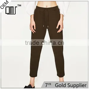 2017 OEM Wholesale 100% Cotton Comfortable Pants Women Sport Jogger Trousers thumbnail-1