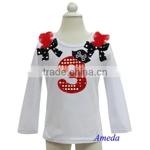 Pirate Hat Bling Red 3rd Birthday White Long Sleeves Top 3M-7Y thumbnail-1