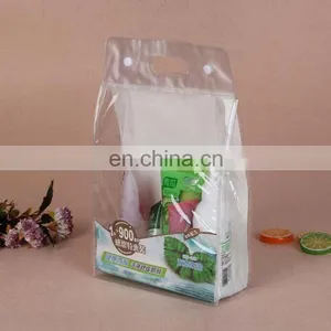 Transparent Custom Flat Bottom Plastic Pvc Gift Bag Cosmetic Bag Pvc Packaging Bag With Handing thumbnail-1