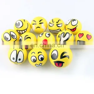 A022 Stress Ball Novelty Squeeze Ball Hand Wrist Exercise Squeeze Toys Smile Face PU Slow Rebound Ball 12pcs 6.3cm thumbnail-2