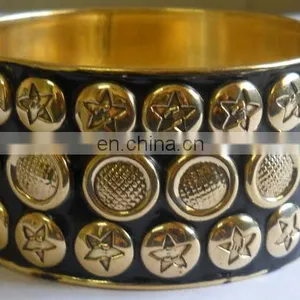 Coin Pattern Costume Brass Bangle thumbnail-1