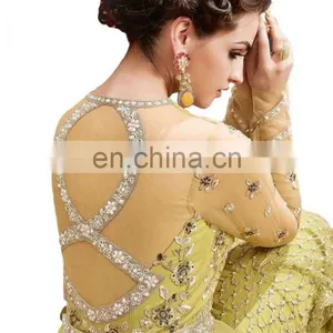 Stylish 2017 Attractive Wedding Wear Maxi Gown Style Anarkali Lehenga Suits (Semi Stitched Dress Material) thumbnail-3