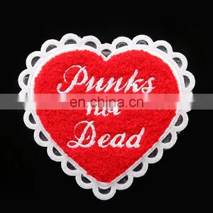 Customized Heart Embroidery Chenille Patch thumbnail-1
