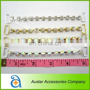 Single Row Silver and Gold SS28 Crystal Rhinestone Connector for Swimwear thumbnail-1