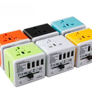 CMYK Logo 4usb Port Travel Adapter Full Printing Power Adapter Universal thumbnail-4