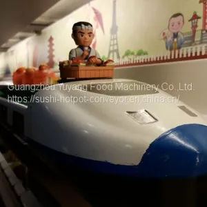 Wear-Resistant Bright White, Dark Black Color Sushi Train Sushi Restaurant Conveyor thumbnail-1
