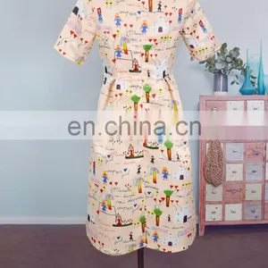 2019 Summer Printed Round Neck Short Sleeves Dress Long Women Mommy And Me Dress (this Link for Girls,1-8years) thumbnail-4