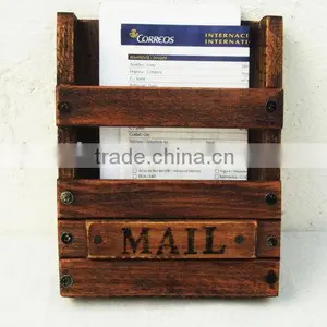 Custom Antique Solid Wooden Mail Rack,wood Mail Holder thumbnail-2