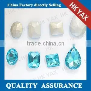 Silver Base Point Back Crystal Fancy Stone;Aquamarine Crystal Fancy Stone Wholesale ;crystal Fancy Stone Cheap thumbnail-1