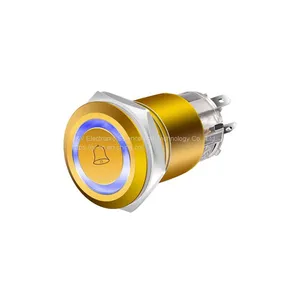 J&V 19MM Golden White Wave Metal Button Switch thumbnail-1