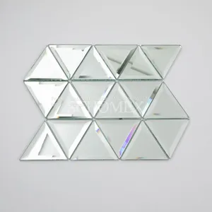 Schomex Wholesale Triangle Square Strip Mirror Glass Mosaic Tiles For Backsplash Bathroom Wall thumbnail-1