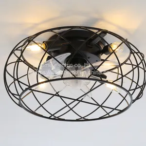 Iron Cage Fan Light, European and American 17 Inch Industrial Air Ceiling Electric Fan Light, Three Color Variable （Wechat:13510231336） thumbnail-2