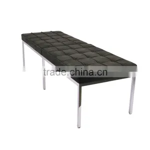 Florence Knoll Bench,Mid-century Bench,modern Classic Genuine Leather Bench thumbnail-3