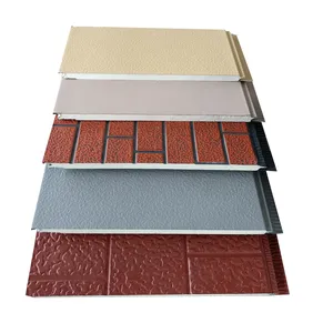Pu Insulated Panel Sandwich Board Sandwich Wall Panel Building Boards of Metal Carved Board thumbnail-4