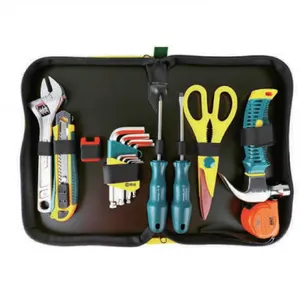 17pcs Oxford Zipper Pouch Household Multi-function Tool Kit Scissor Version, Full Mini Hex Key & Screwdriver Bit Home Repair Tool Bag thumbnail-1