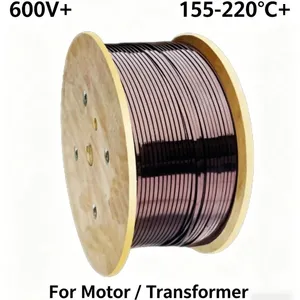 600V Rated Voltage Flat Solid Copper Enameled Wire Coil With IP67 Protection for Transformers & Motors thumbnail-2