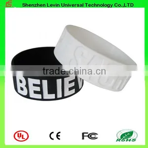 Custom Good Quality 25MM Width Embossed Logo Bracelet Silicone thumbnail-1