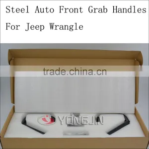 New Steel Car Front & Rear Grab Handle Stainless Bar Grab Handrail for Jeep Wrangler JK 07-15 thumbnail-2