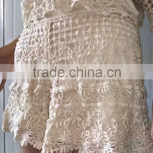 Ladies Hot/water Soluble Lace/fashion Embroidery Lace/cotton Lace Woman Short thumbnail-3