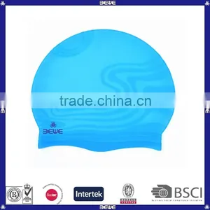 Waterproof High Quality Silicone Blue Swim Cap thumbnail-3