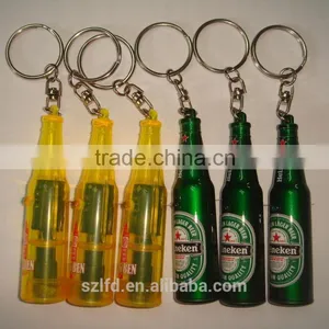 Plastic Bottle Shapes Led Logo Design Keychain Led All Kind of Shapes Keyring for Promotion thumbnail-2