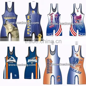 Wholesales Custom Sublimation Wrestling Singlet. Cool Dry Fit Wresting Vest , Cheap Wresting Uniforms for Sale Quality Choice Most thumbnail-1
