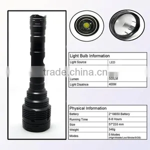 (120001) Top Quality Aluminum Alloy Powerful Rechargeable Led Torch Light thumbnail-3