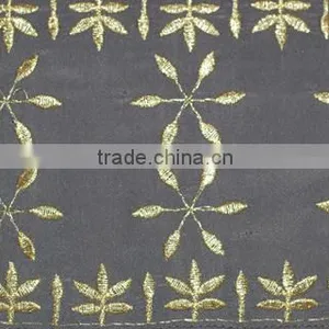 Kaftan Style Dolman Sleeve Metallic Yarn Embroider Short Silk Blouse thumbnail-6