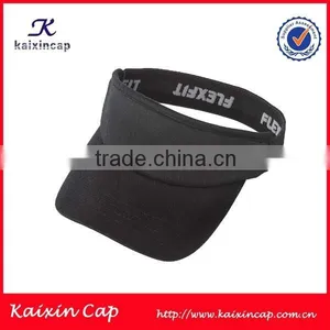 Wholesale Black Colored 100% Cotton Flexfit Sun Visor Cap Without Logo thumbnail-1