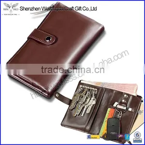 Multifunction High Quality Brown Leather Key Wallet With Card Holder thumbnail-1