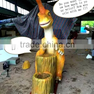 Arm Wrestling Cartoon Dinosaur thumbnail-1